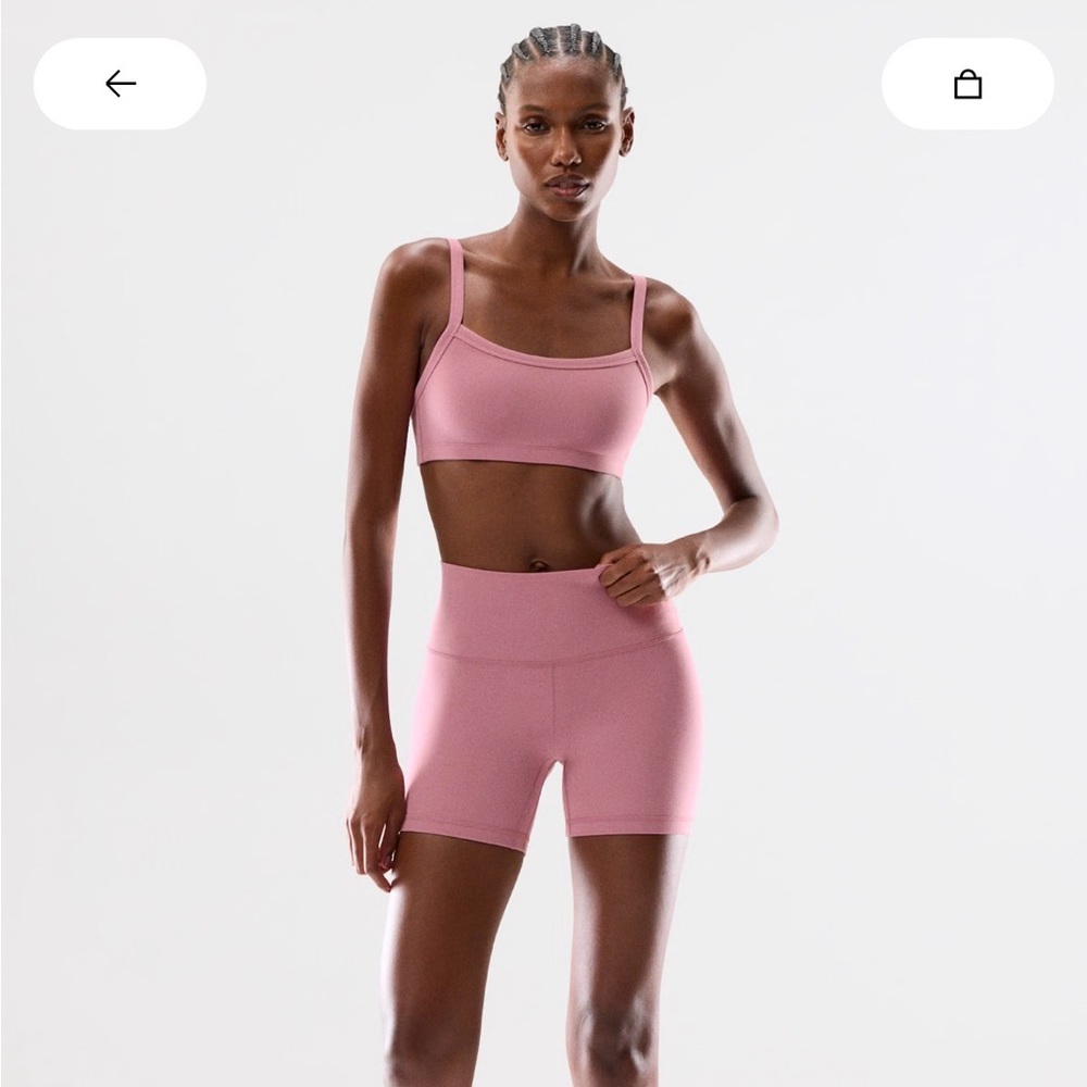 Aritzia Pink High-Waist Athletic Bike Shorts